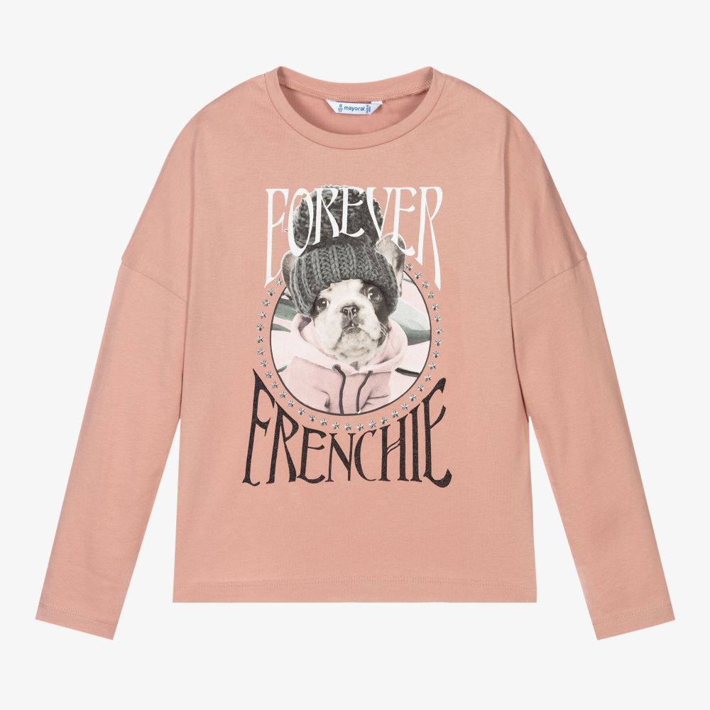 Mayoral-Girls Pink Cotton Top | Childrensalon Outlet