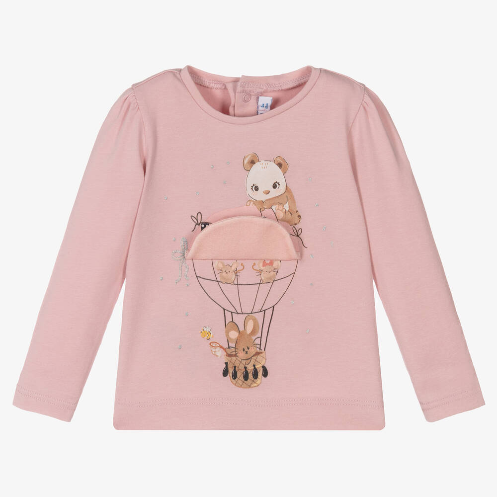Mayoral-Girls Pink Cotton Top | Childrensalon Outlet