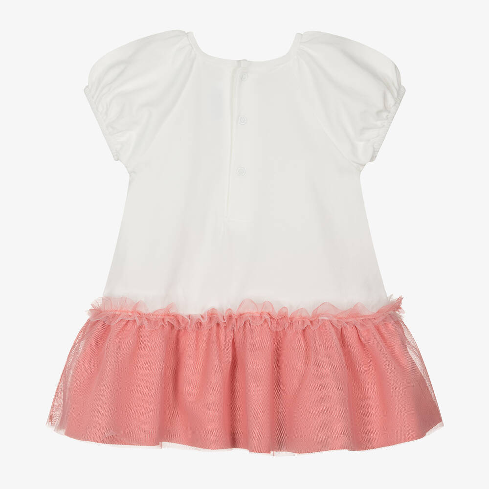 Mayoral-Girls Pink Cotton & Tulle Dog Print Dress | Childrensalon Outlet