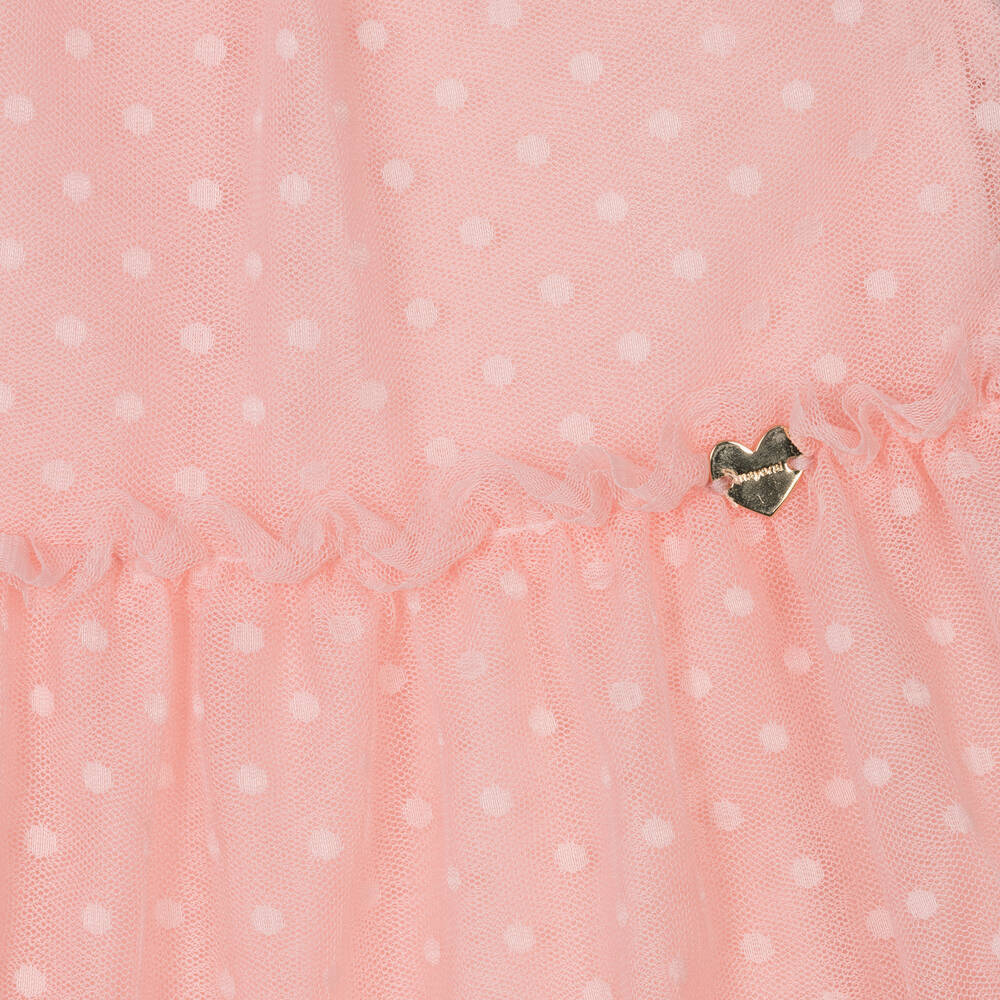 Mayoral-Girls Pink Cotton & Tulle Dress Set | Childrensalon Outlet