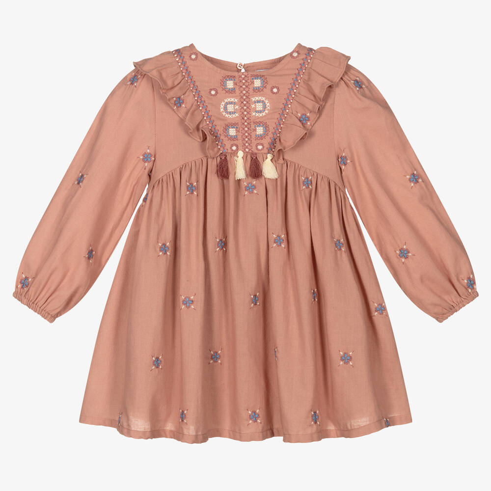 Mayoral - Robe rose en sergé de coton Fille | Childrensalon