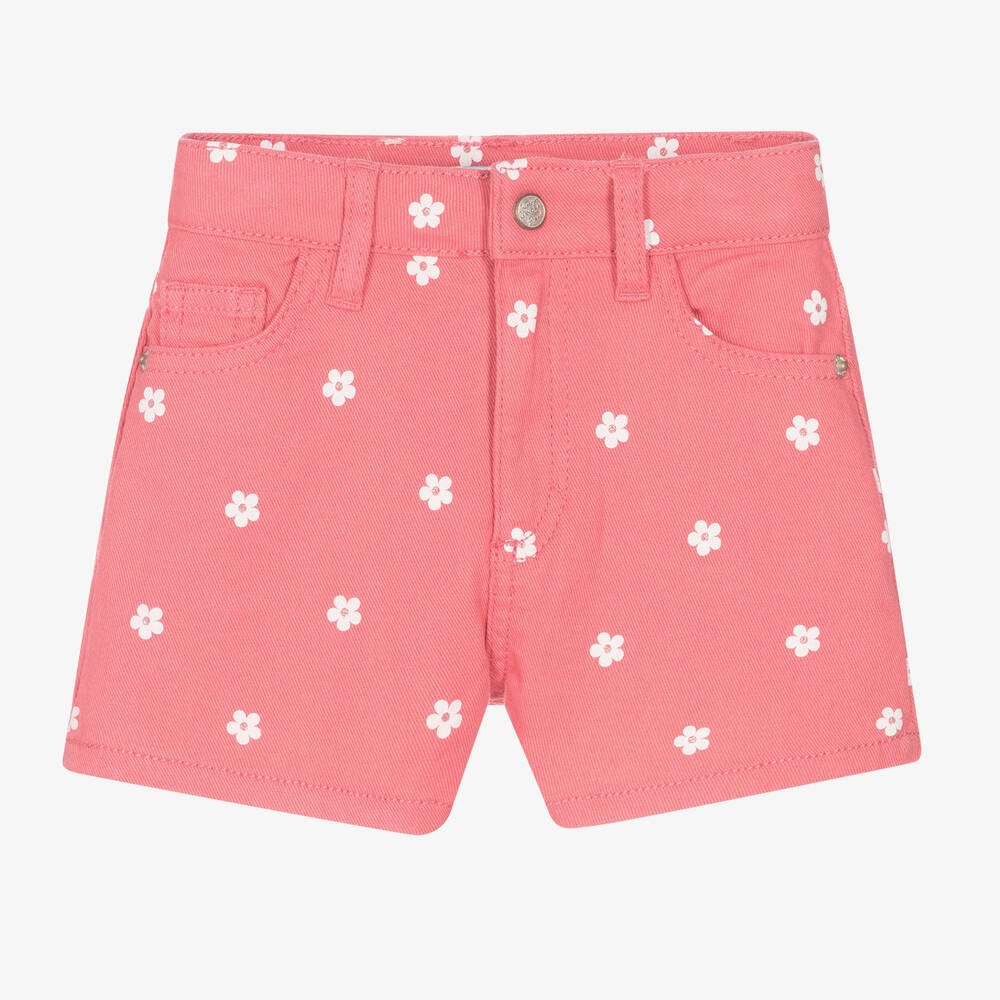 Mayoral - Girls Pink Cotton Twill Shorts | Childrensalon