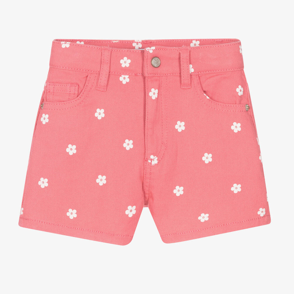 Mayoral-Girls Pink Cotton Twill Shorts | Childrensalon Outlet