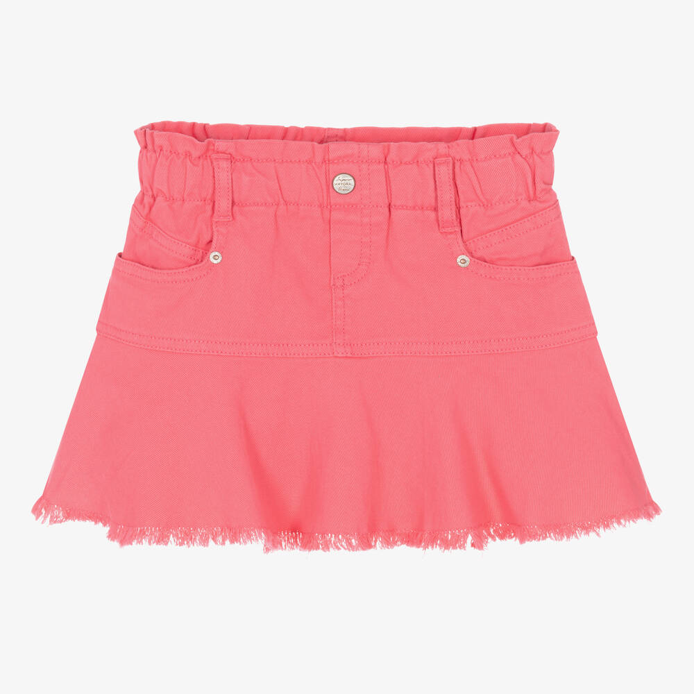 Mayoral - Girls Pink Cotton Twill Skirt | Childrensalon Outlet