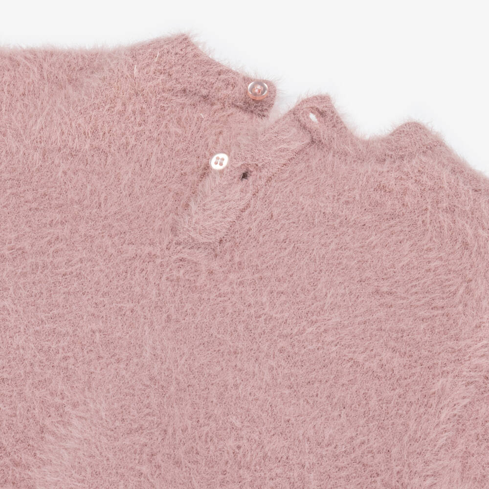 Mayoral-Girls Pink Cozy Bear Sweater | Childrensalon Outlet
