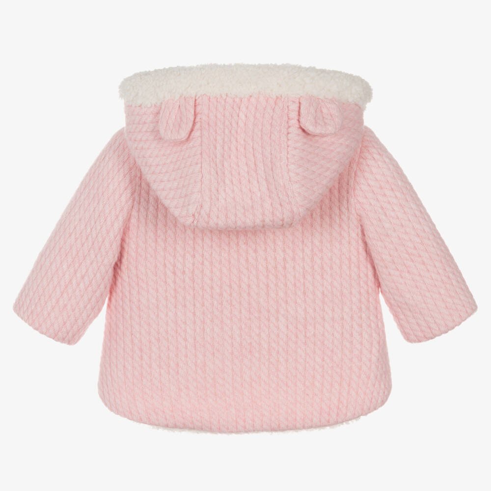 Mayoral Newborn-Girls Pink & Cream Reversible Coat | Childrensalon Outlet