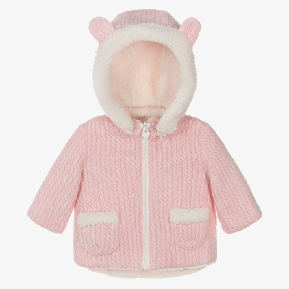 Mayoral Newborn-Girls Pink & Cream Reversible Coat | Childrensalon Outlet