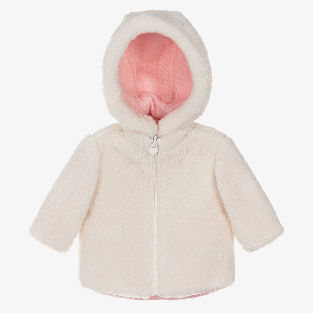 Mayoral Newborn-Girls Pink & Cream Reversible Coat | Childrensalon Outlet