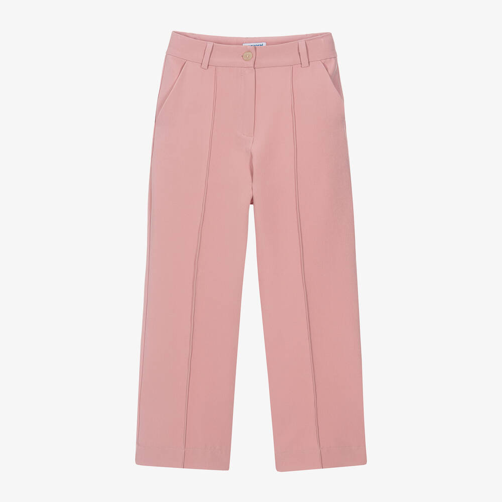 Mayoral-Girls Pink Crêpe Tailored Trousers | Childrensalon Outlet