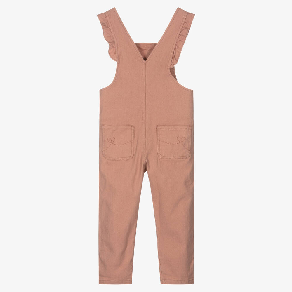 Mayoral-Girls Pink Denim Dungarees | Childrensalon Outlet
