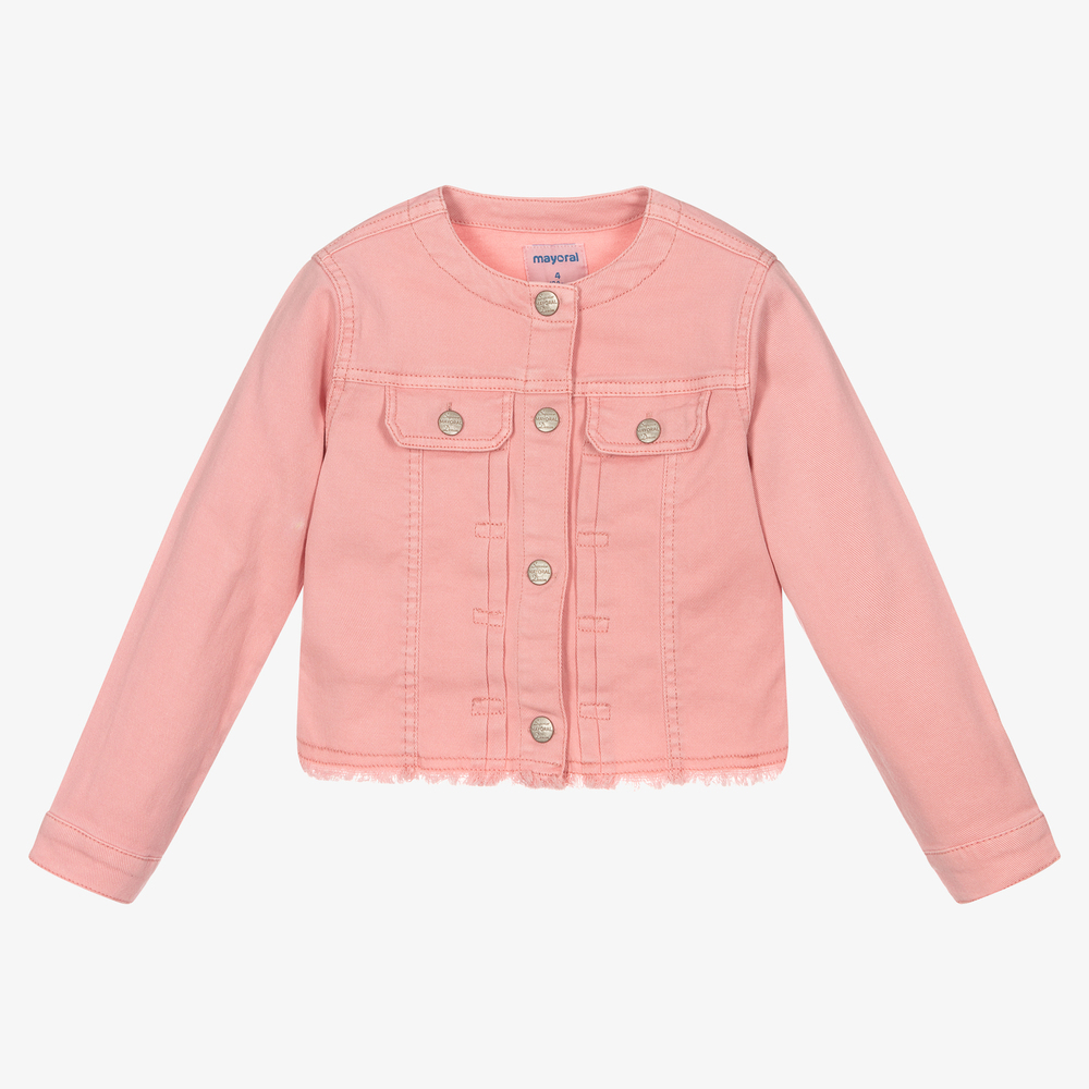 Mayoral - Girls Pink Denim Jacket | Childrensalon