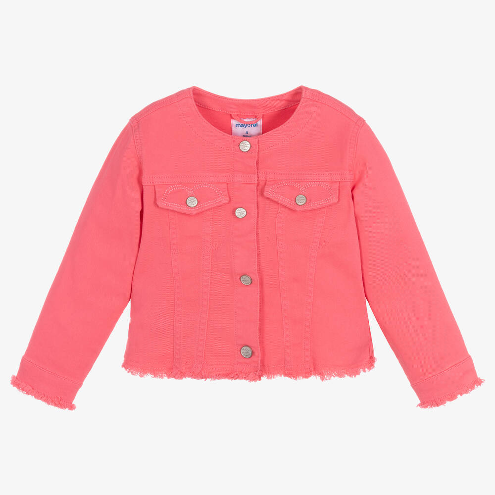 Childrens pink denim jacket top