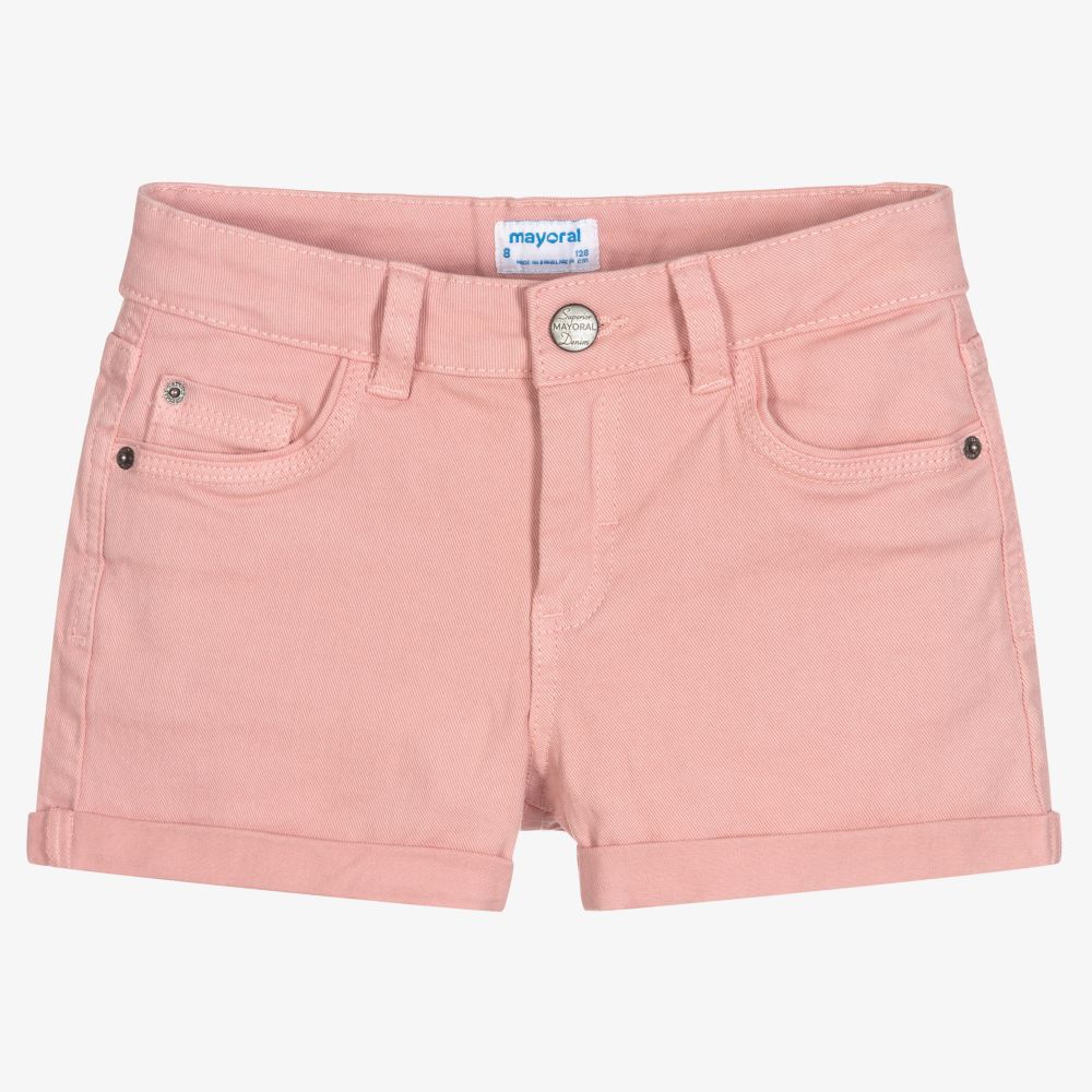 Mayoral-Розовые джинсовые шорты для девочек | Childrensalon Outlet