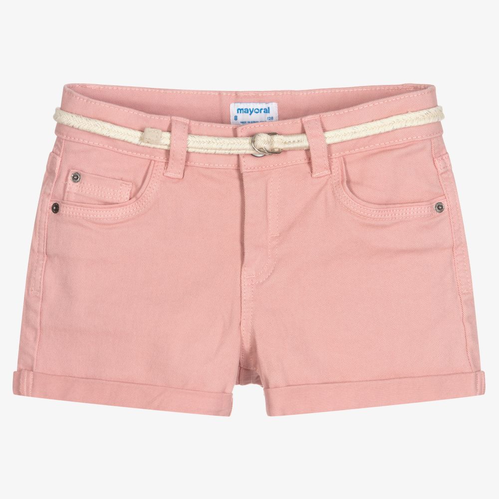 Mayoral - Girls Pink Denim Shorts | Childrensalon