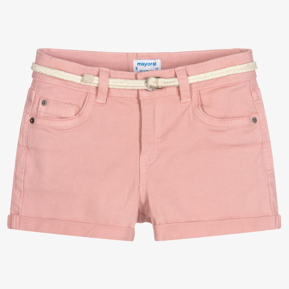 Girls pink denim hotsell shorts