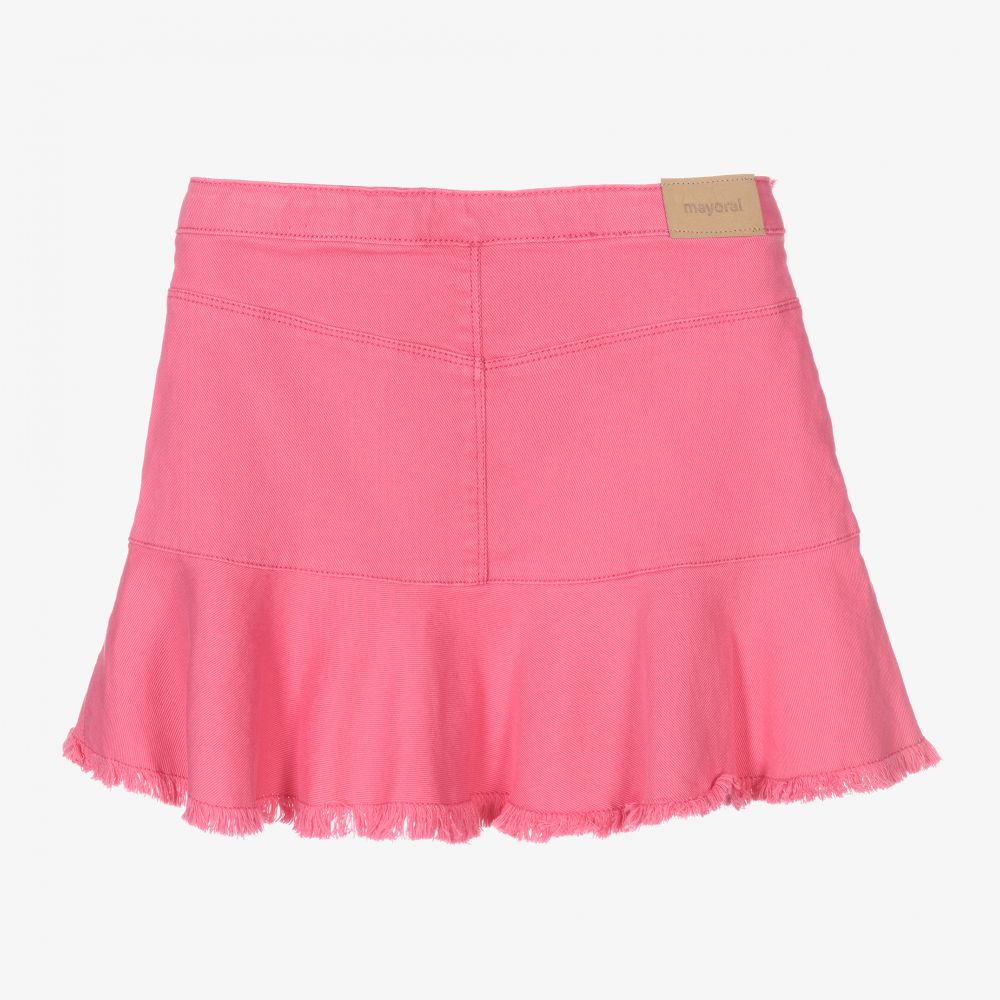 Mayoral Girls Pink Denim Skirt Childrensalon Outlet