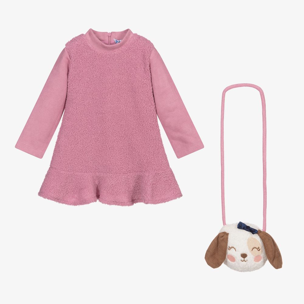 Mayoral-Girls Pink Dress & Bag Set | Childrensalon Outlet