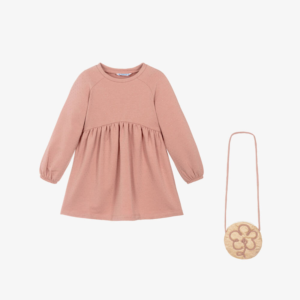 Mayoral-Girls Pink Dress Ensemble | Childrensalon Outlet