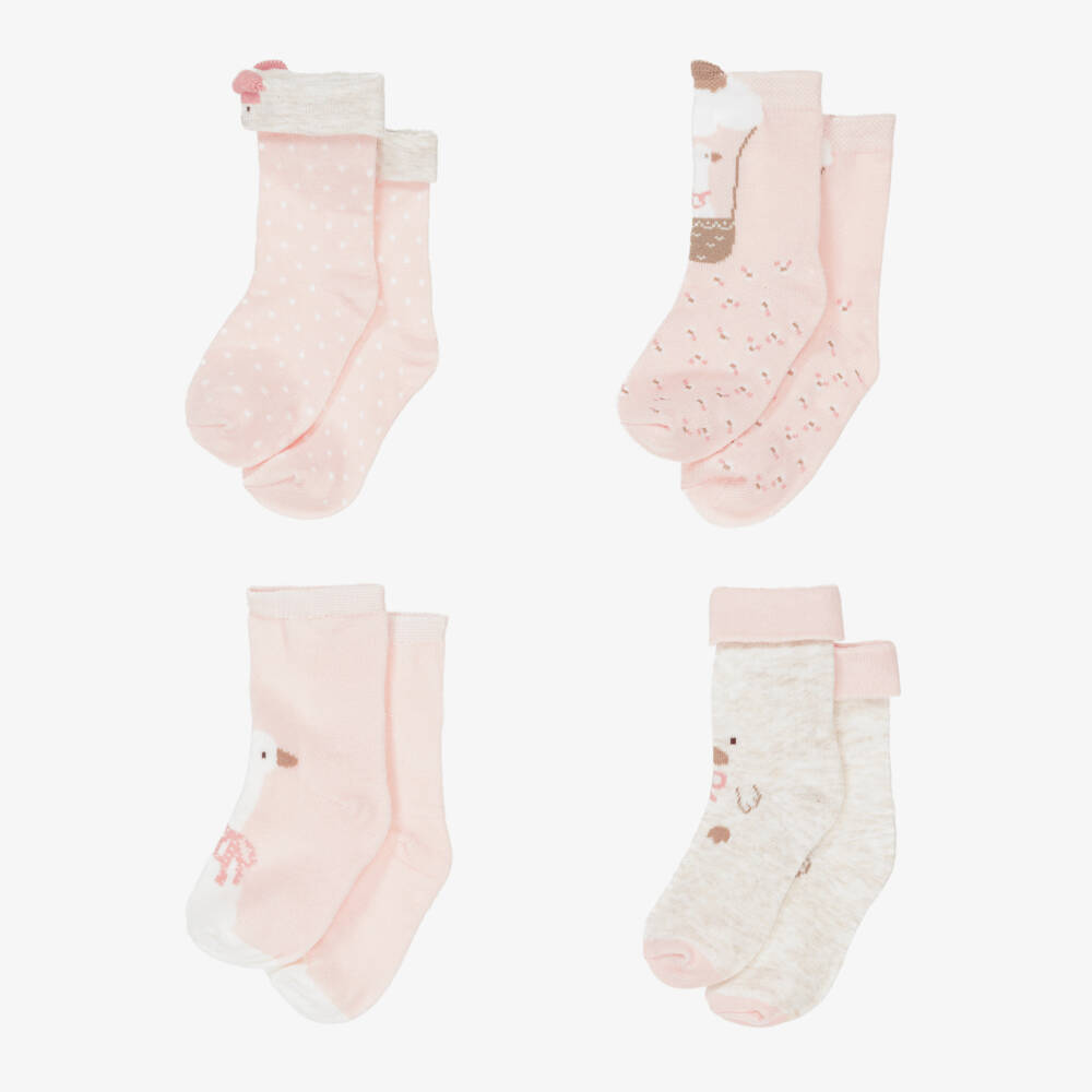 Mayoral Newborn-جوارب قطن لون زهري للمولودات (عدد 6) | Childrensalon Outlet