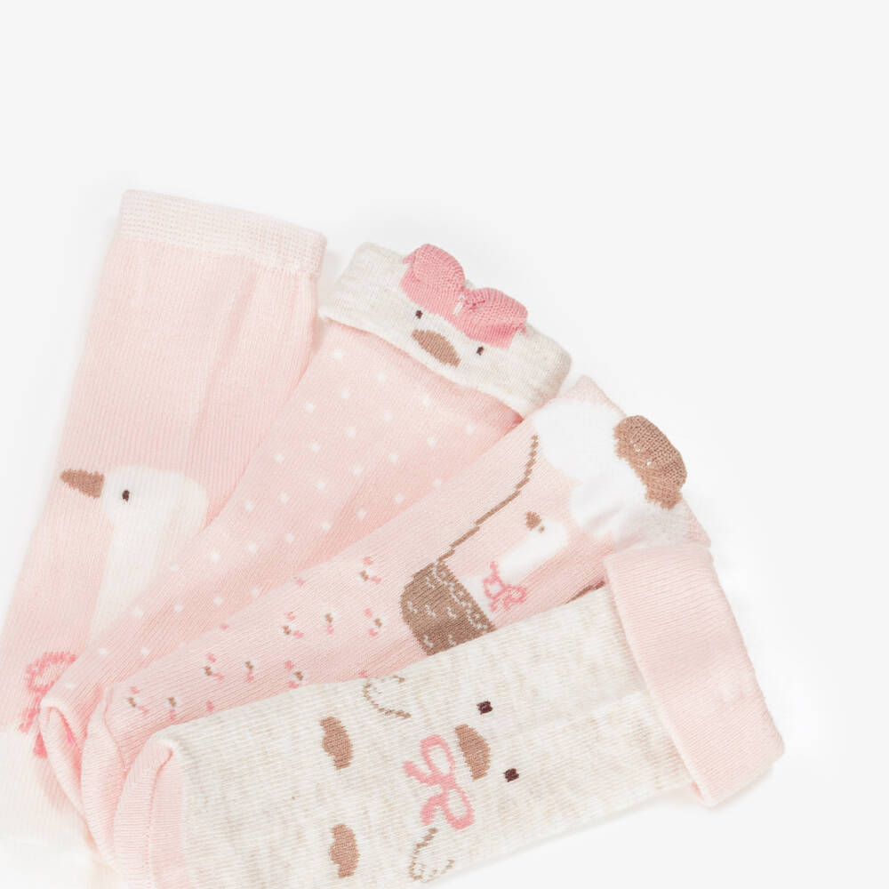 Mayoral Newborn-جوارب قطن لون زهري للمولودات (عدد 6) | Childrensalon Outlet