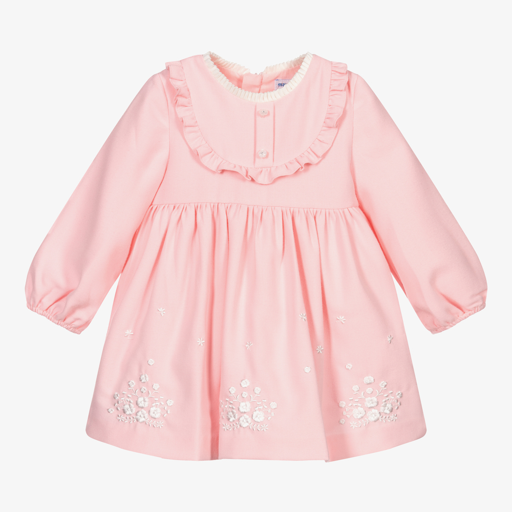 Mayoral-Girls Pink Embroidered Dress | Childrensalon Outlet