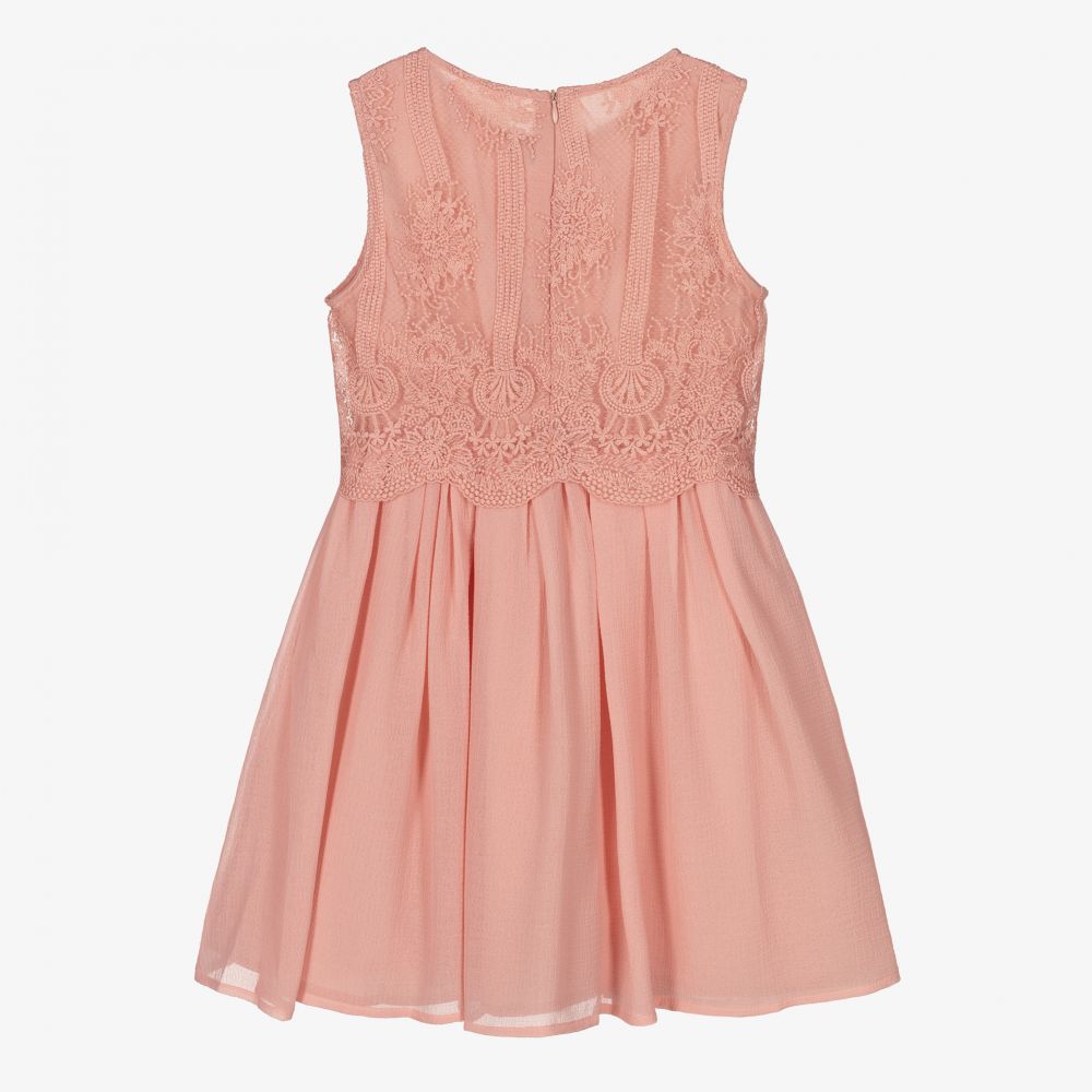 مايورال-فستان شيفون وكريب لون زهري | Childrensalon Outlet