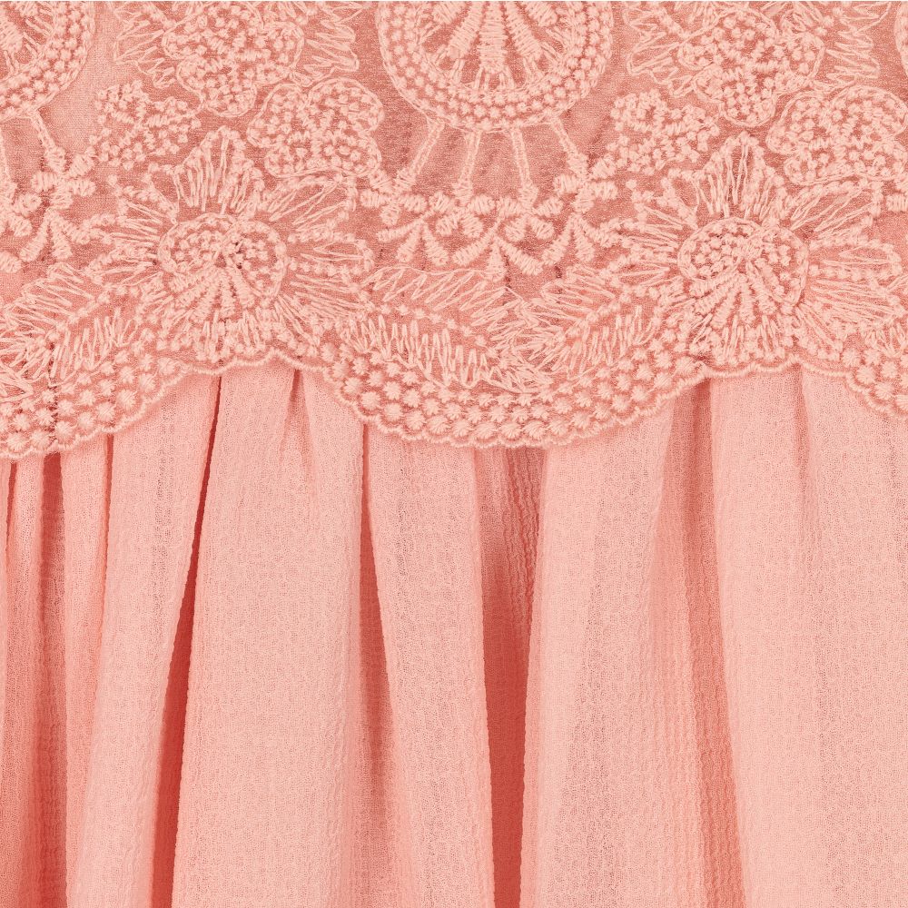 مايورال-فستان شيفون وكريب لون زهري | Childrensalon Outlet