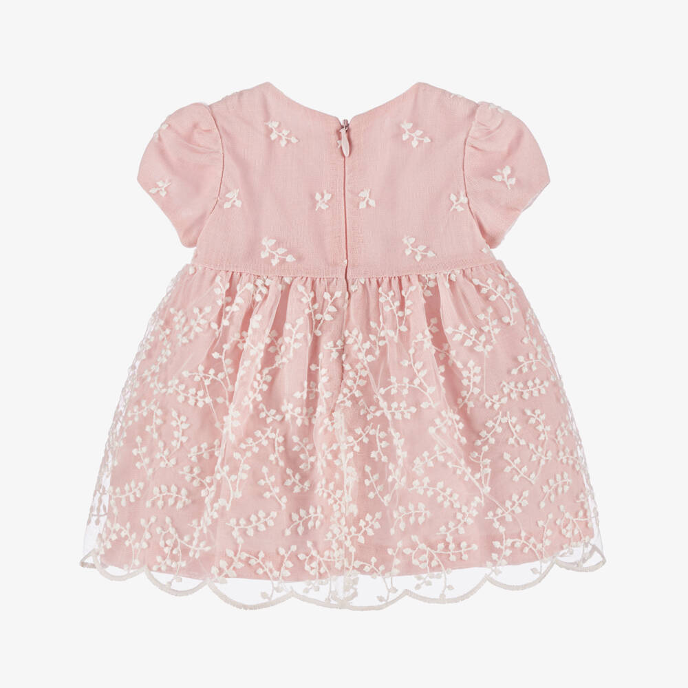 Mayoral Newborn-Girls Pink Embroidered Elegance Dress | Childrensalon Outlet