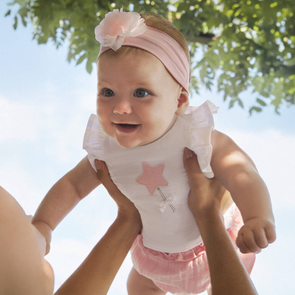Mayoral Newborn-Girls' Pink Enchanting Wand Shorts Ensemble | Childrensalon Outlet