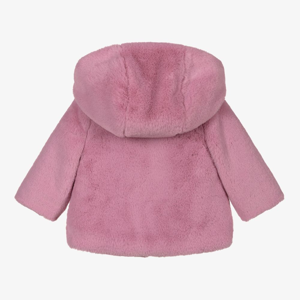 Mayoral-Girls Pink Faux Fur Coat | Childrensalon Outlet