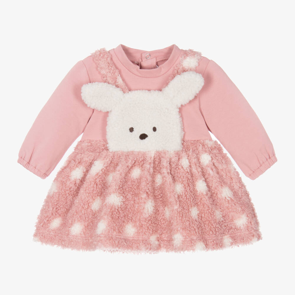 Mayoral Для новорожденных-Girls Pink Faux Lamb Dress | Childrensalon Outlet