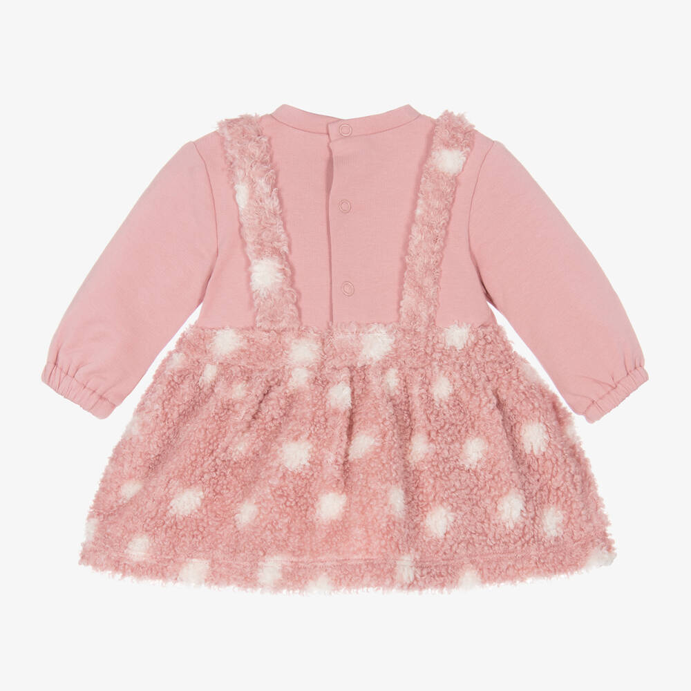 Mayoral Newborn-Girls Pink Faux Lamb Dress | Childrensalon Outlet