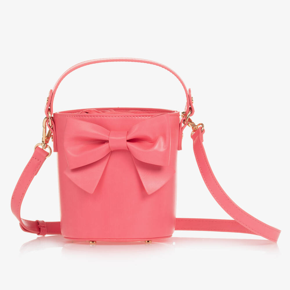 Mayoral-Girls Pink Faux Leather Bow Bag (14cm) | Childrensalon Outlet