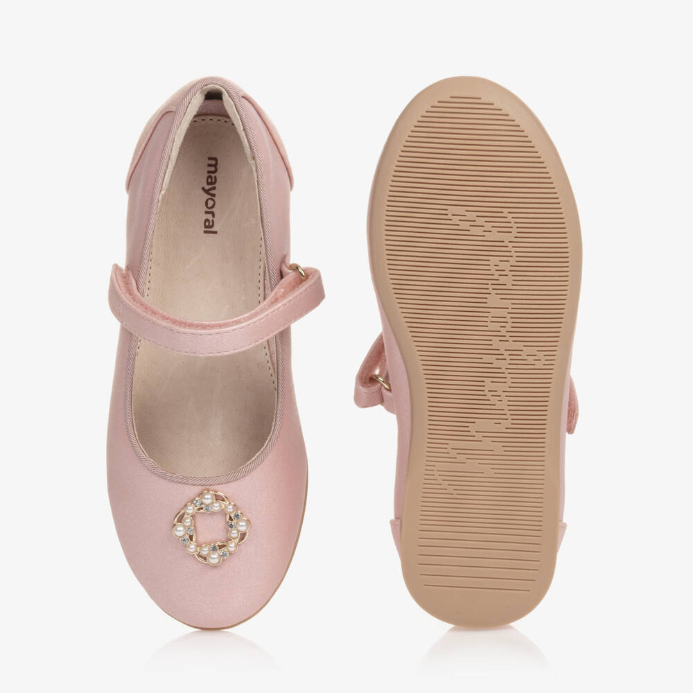 Mayoral-Girls Pink Faux Leather Pumps | Childrensalon Outlet