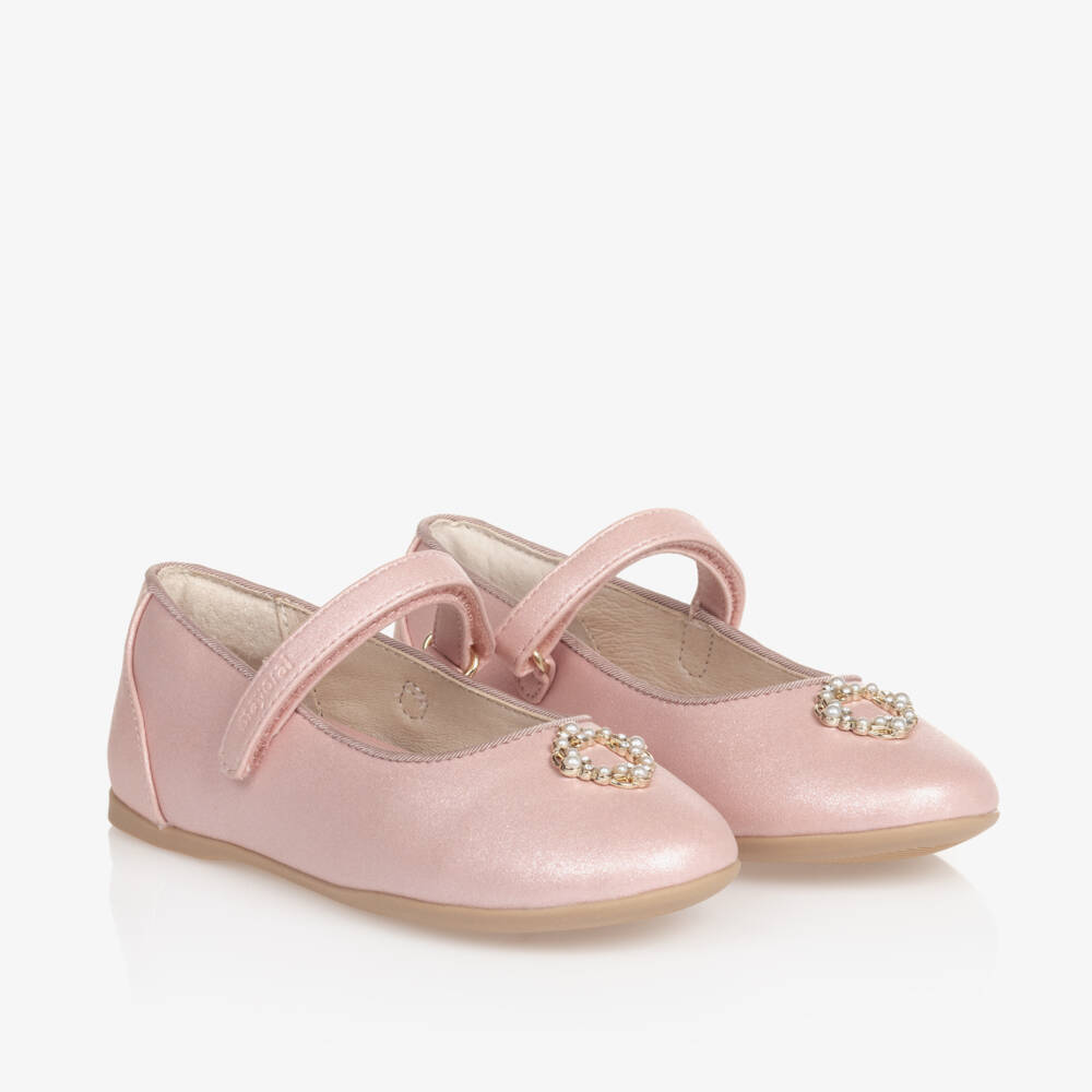 Mayoral-Girls Pink Faux Leather Pumps | Childrensalon Outlet