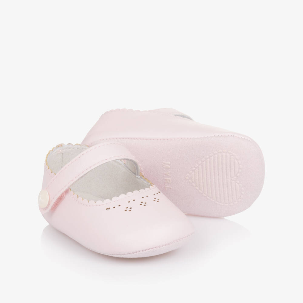 Mayoral Newborn-Girls Pink Faux Leather Walkers | Childrensalon Outlet