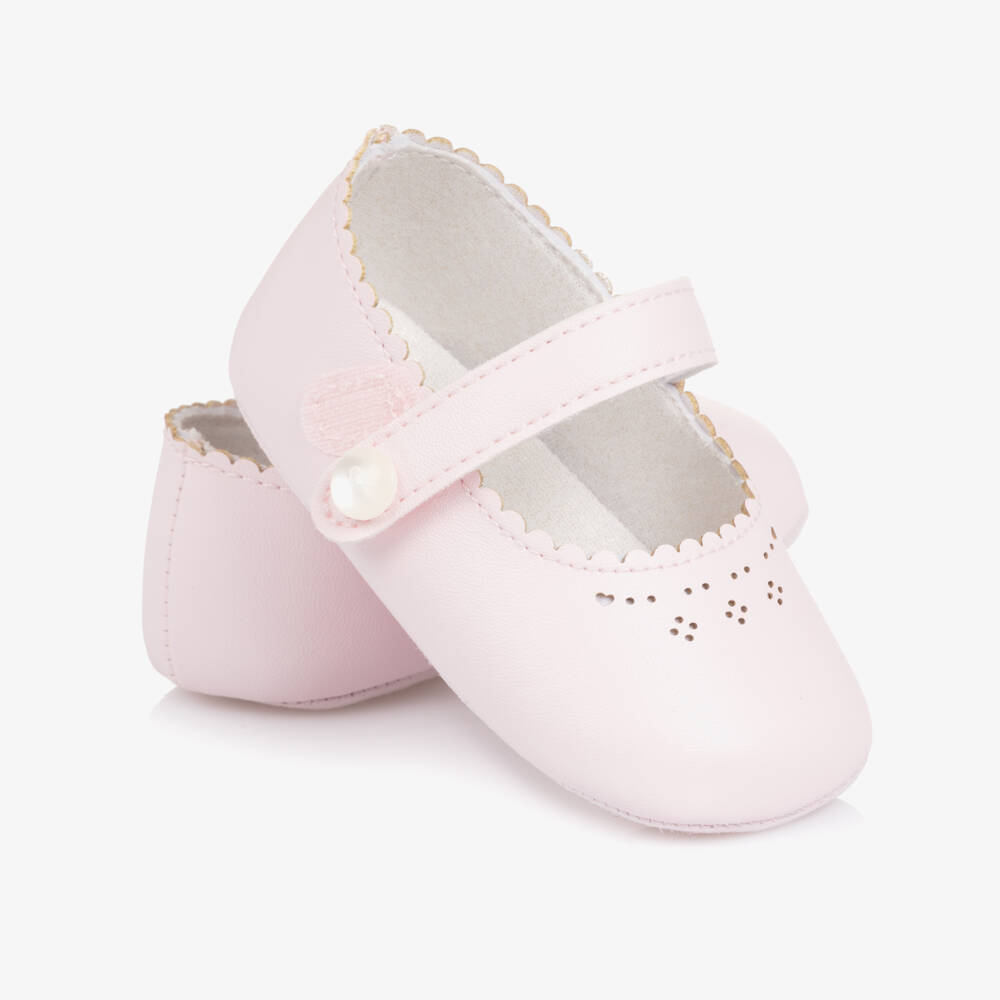 Mayoral Newborn-Girls Pink Faux Leather Walkers | Childrensalon Outlet