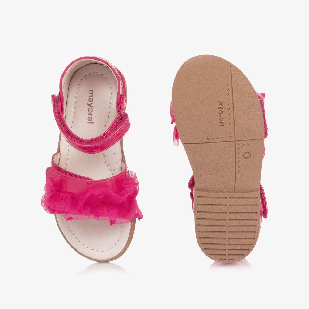 Mayoral-Girls Pink Faux Patent Leather Sandals | Childrensalon Outlet