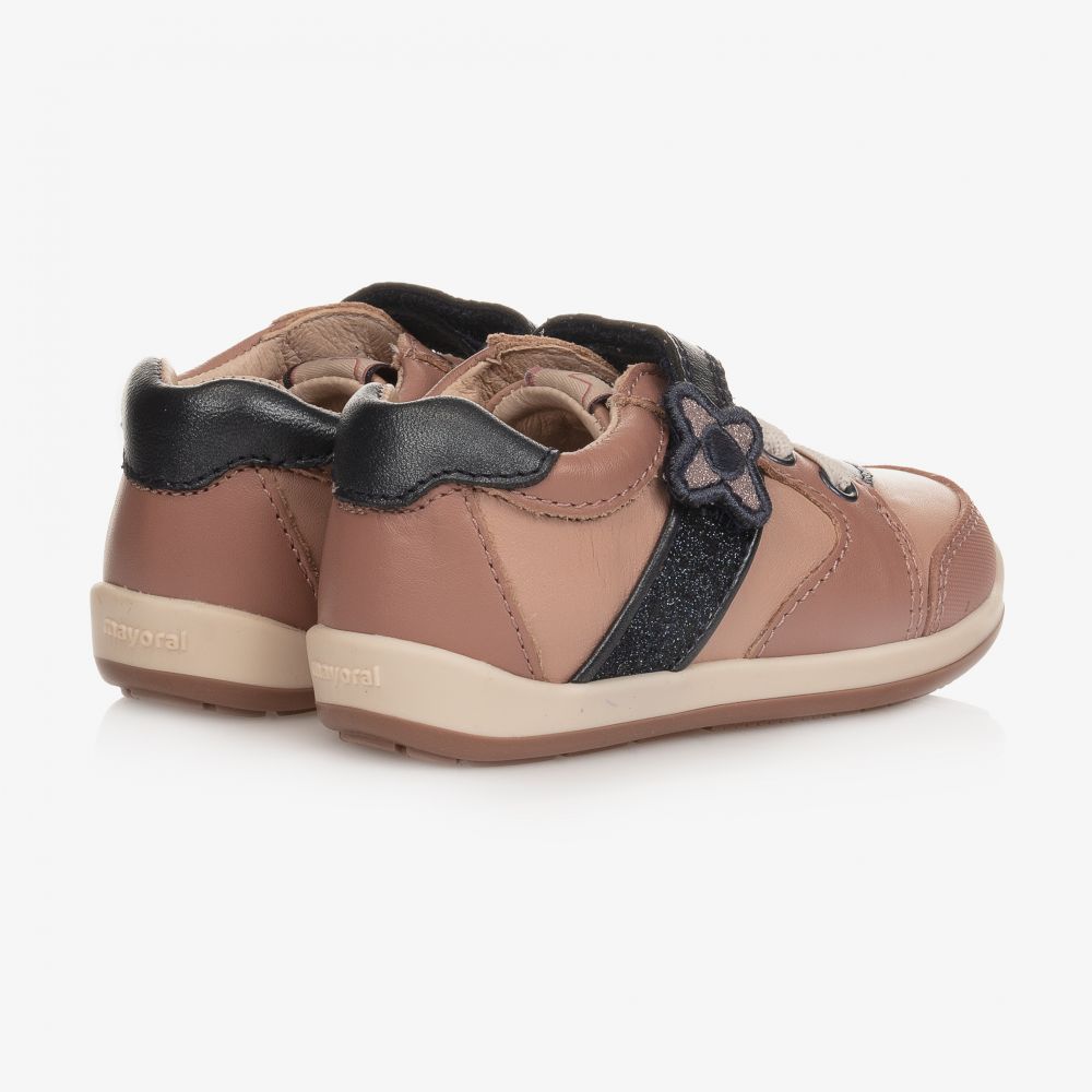 مايورال-حذاء لبدء المشي جلد لون زهري وكحلي للبنات | Childrensalon Outlet