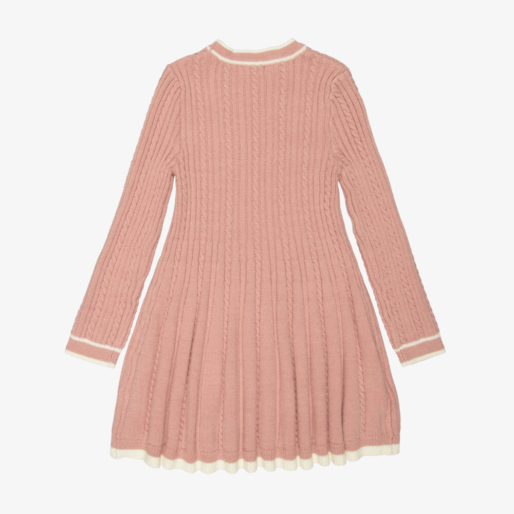 Mayoral-Girls Pink Fit & Flare Knitted Dress | Childrensalon Outlet
