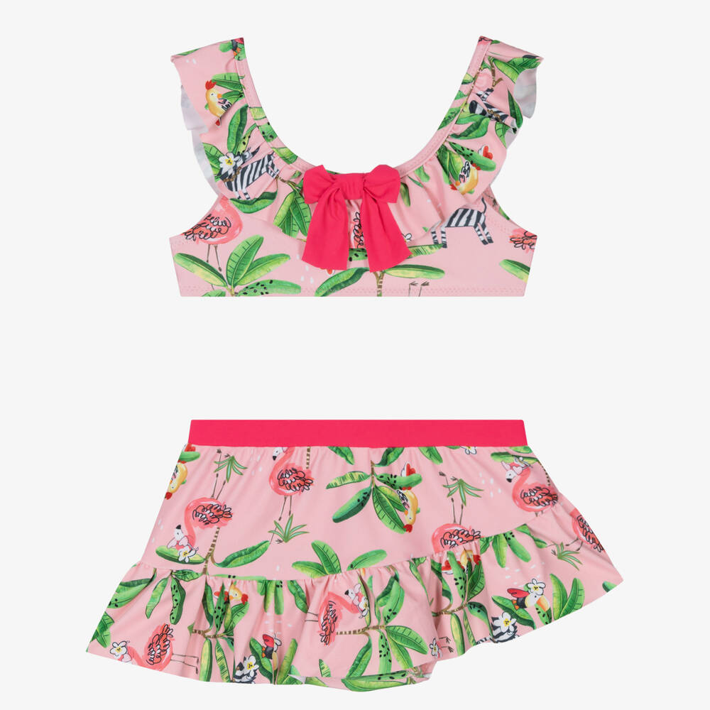 Mayoral - Розовое бикини и юбка с фламинго | Childrensalon