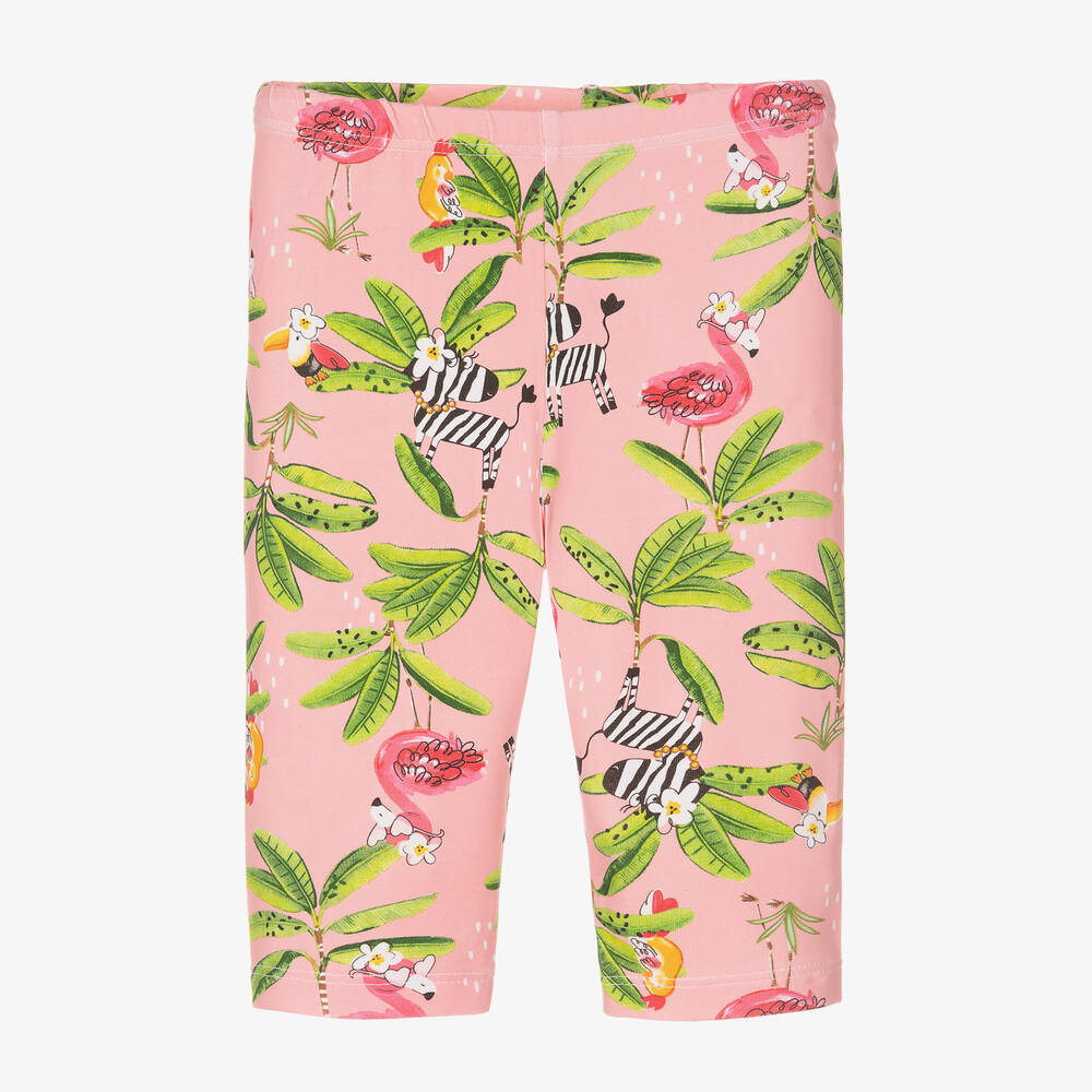 Mayoral - Girls Pink Flamingo Print Leggings | Childrensalon
