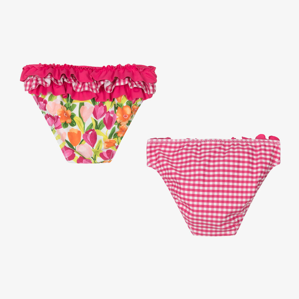 Mayoral-Girls Pink Floral Bikini Bottoms (2 Pack) | Childrensalon Outlet
