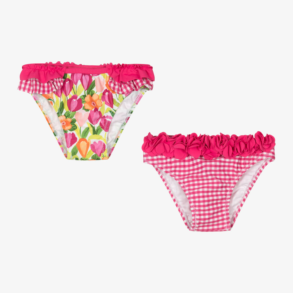 Mayoral-Girls Pink Floral Bikini Bottoms (2 Pack) | Childrensalon Outlet