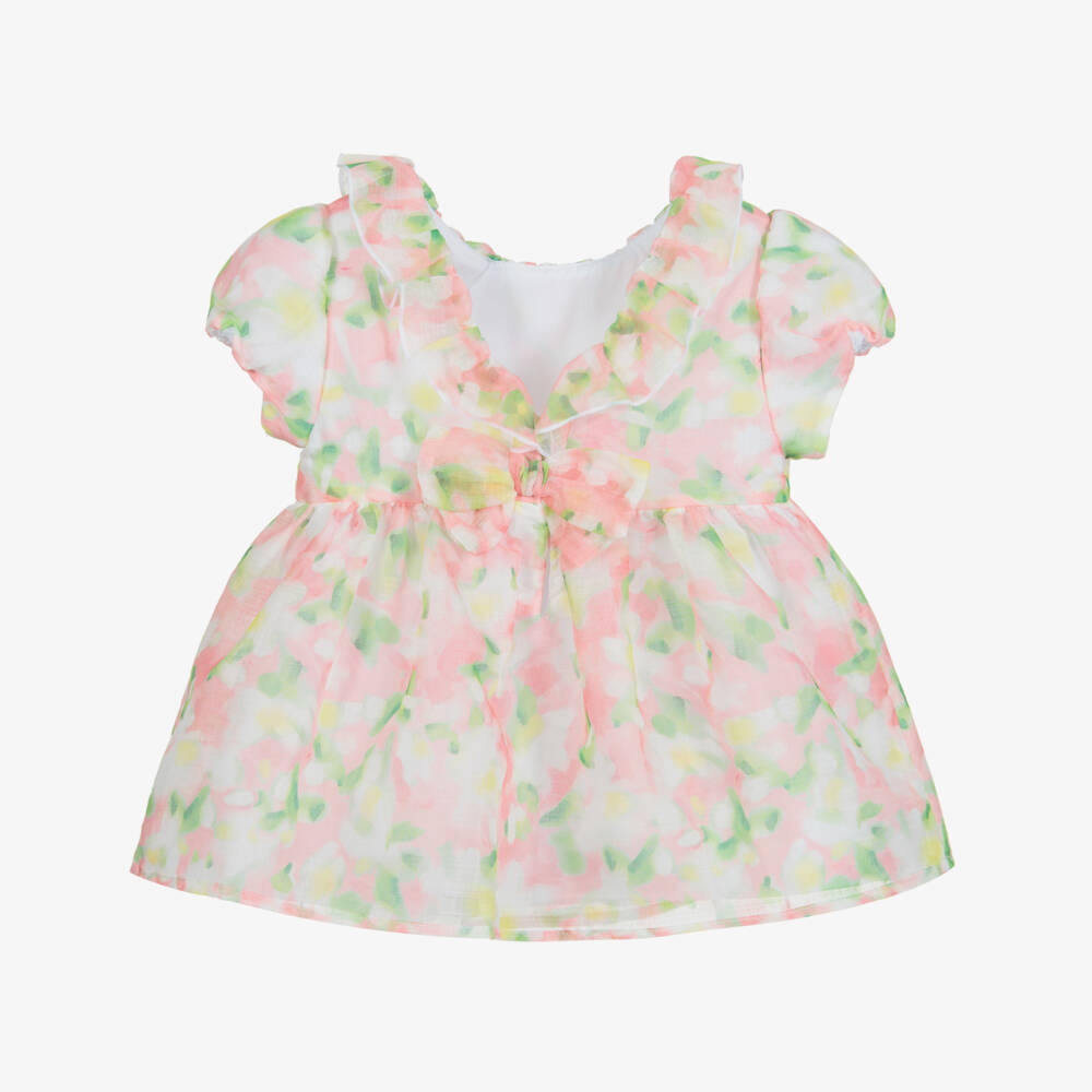 Mayoral-Girls Pink Floral Blouse | Childrensalon Outlet