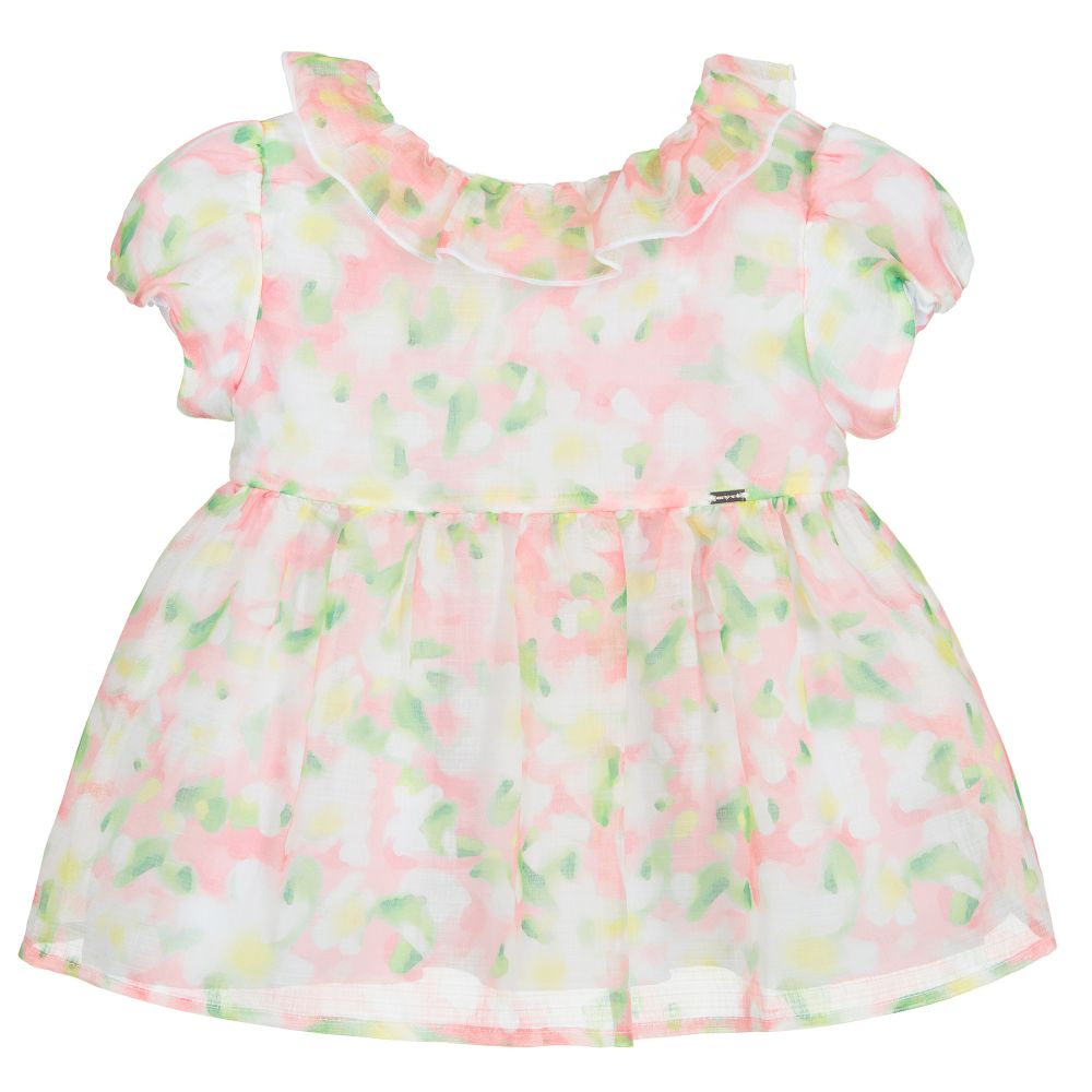 Mayoral - Girls Pink Floral Blouse | Childrensalon