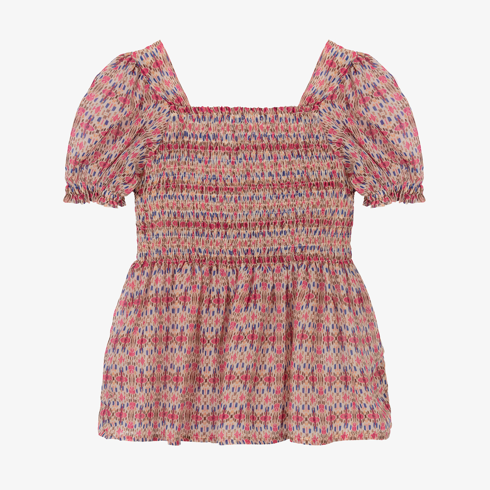 Mayoral-Розовая блузка в цветочек для девочек | Childrensalon Outlet