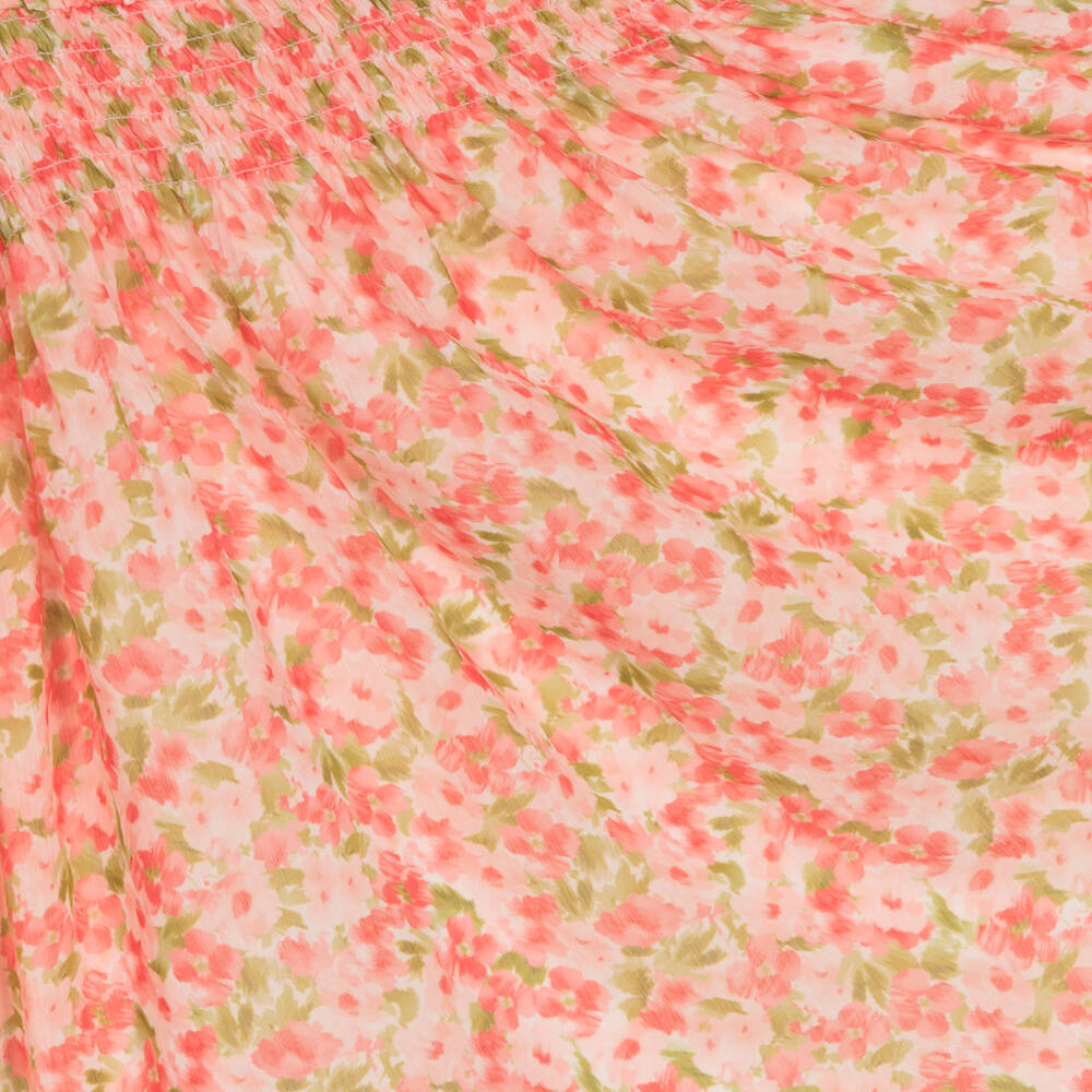 مايورال-فستان شيفون لون زهري بطبعة ورود | Childrensalon Outlet