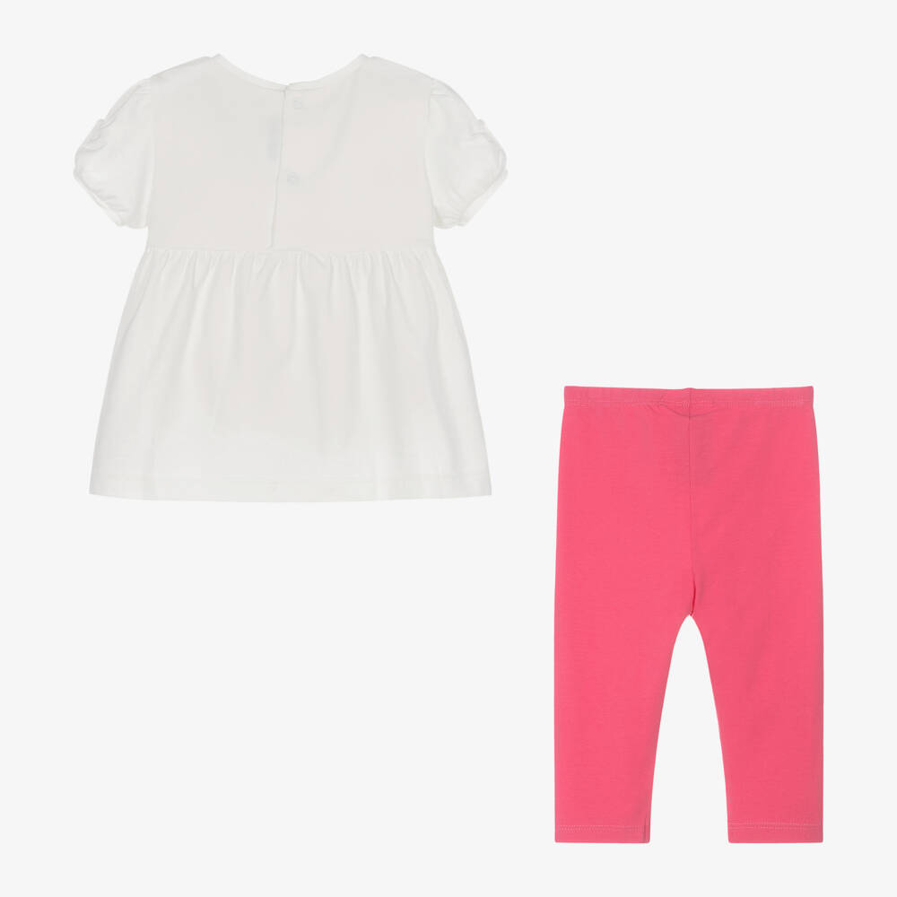 Mayoral-Girls Pink Floral Cotton Leggings Set | Childrensalon Outlet