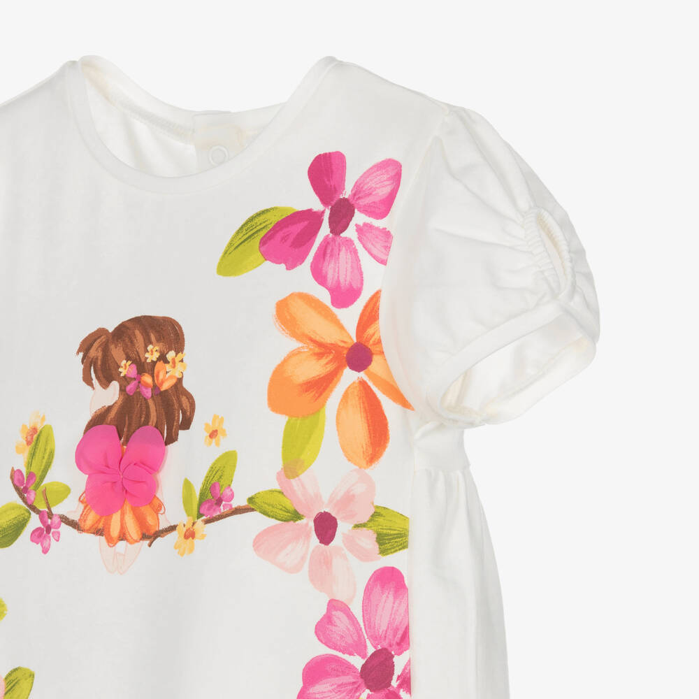 Mayoral-Girls Pink Floral Cotton Leggings Set | Childrensalon Outlet